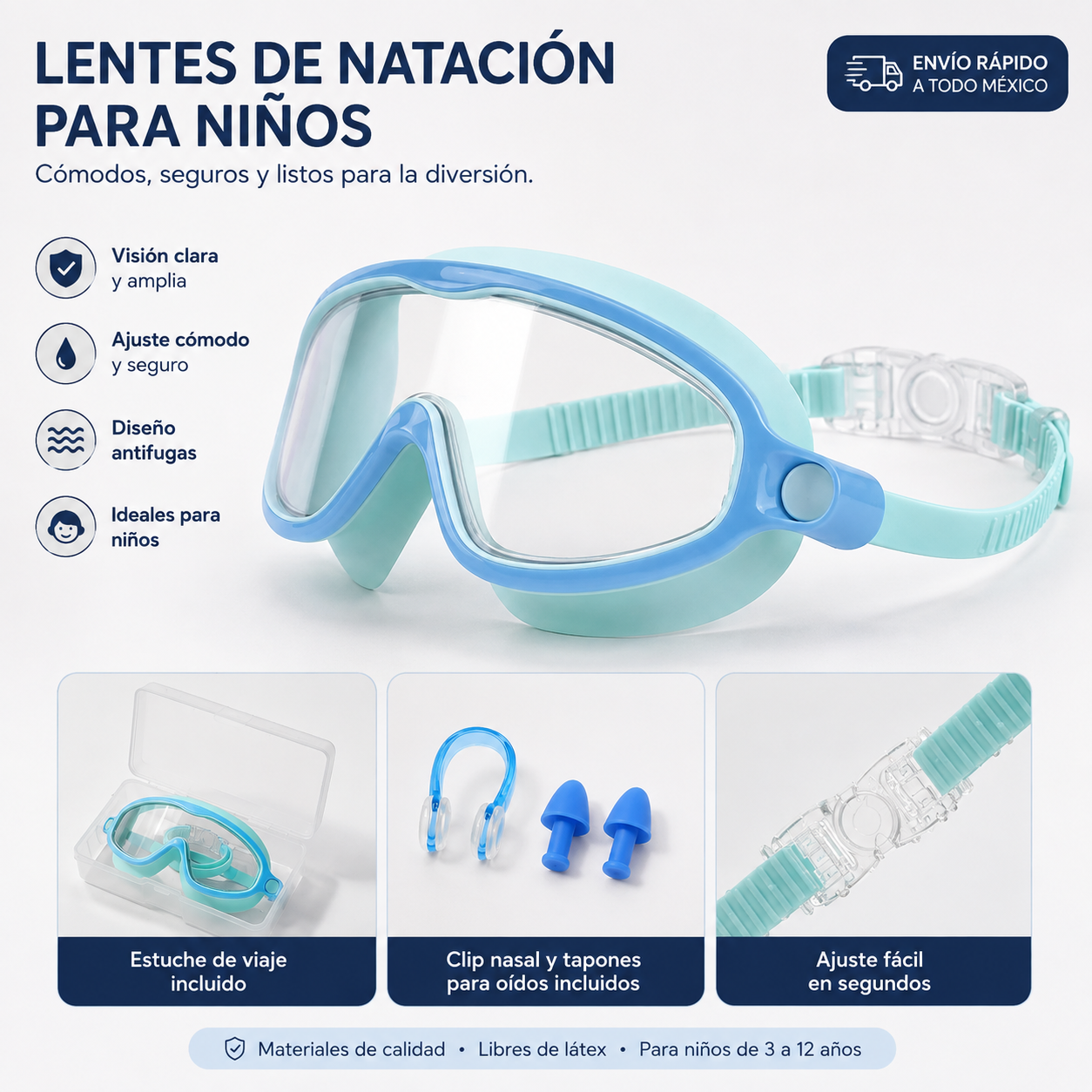 Nebe AquaKids™ – Lentes de Natación para Niños